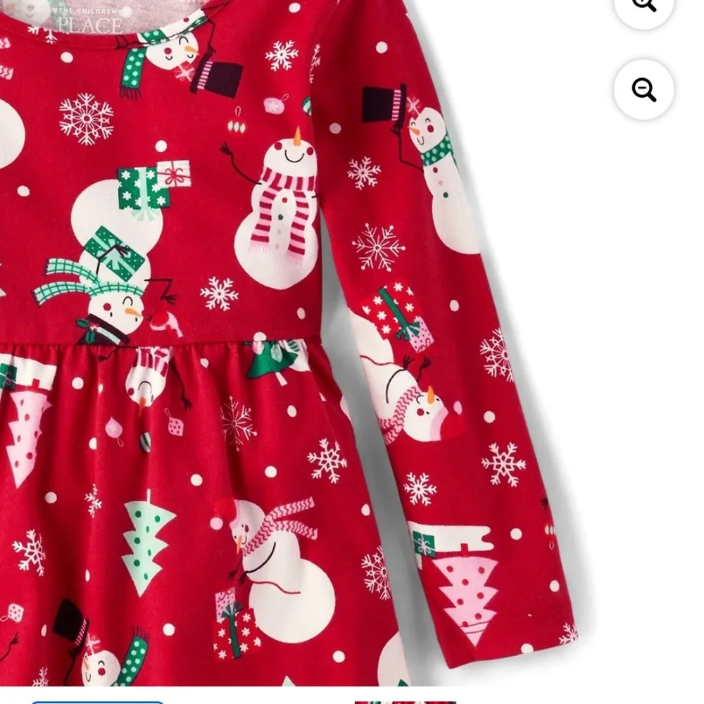 The Children’s Place Girls Red Snowman Dress Size 7-8 NWT